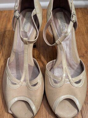 BeautiFeel dress sandal in the Nude Lizard/Nude Patent Leather Combo, size 37